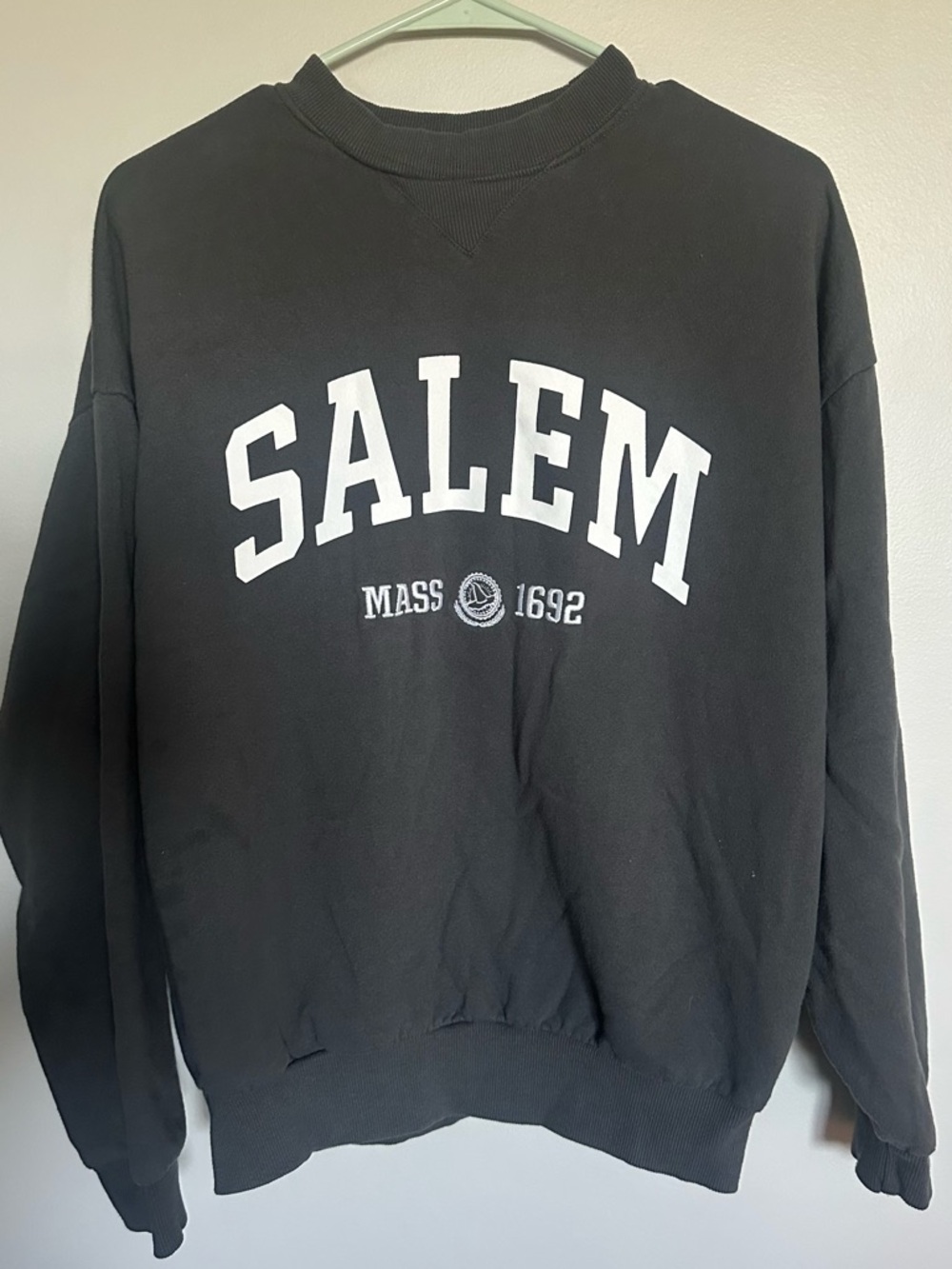 Target Black Salem Crewneck Sweatshirt with White Lettering
